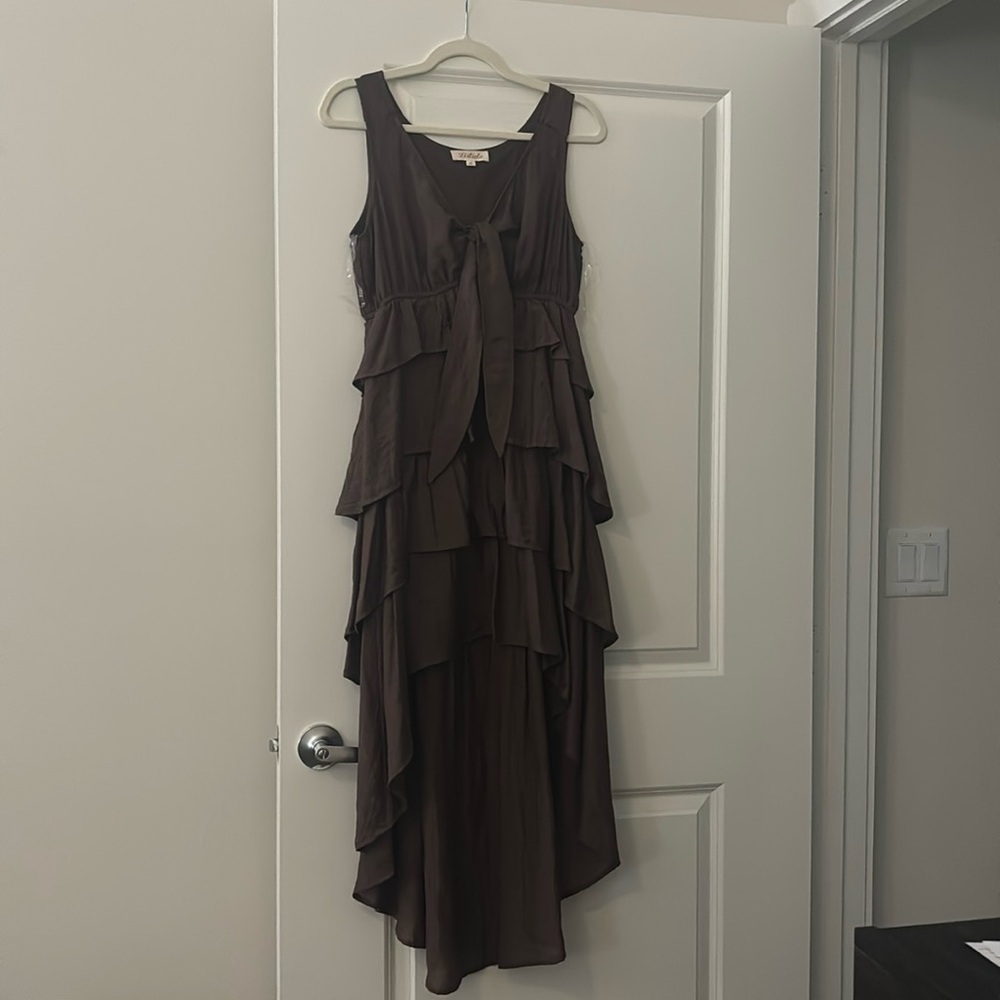 Brown dress short in front and long in back